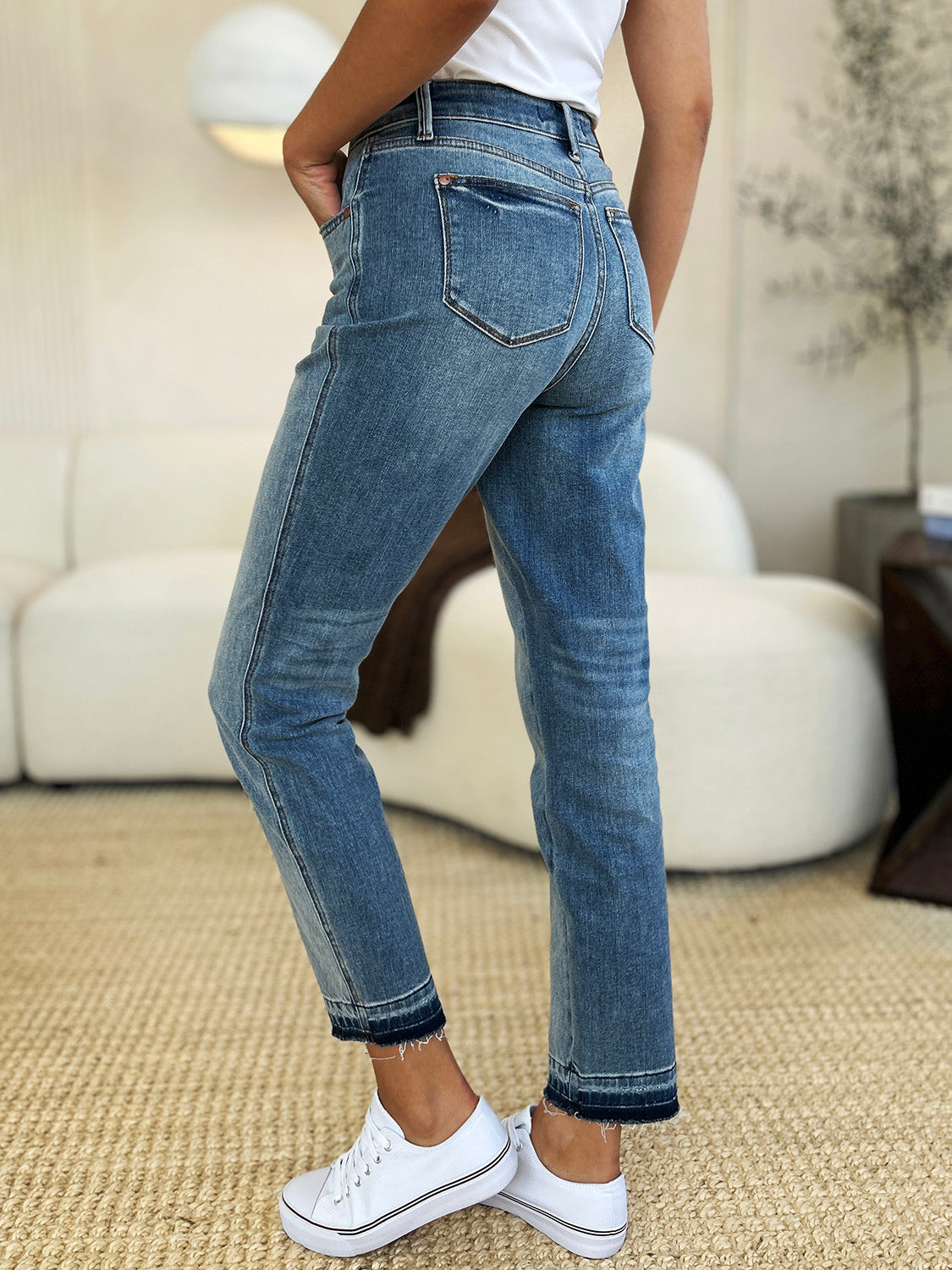 Judy Blue Full Size Mid Rise Rigid Magic Release Hem Jeans - Judy Blue Jeans Boutique