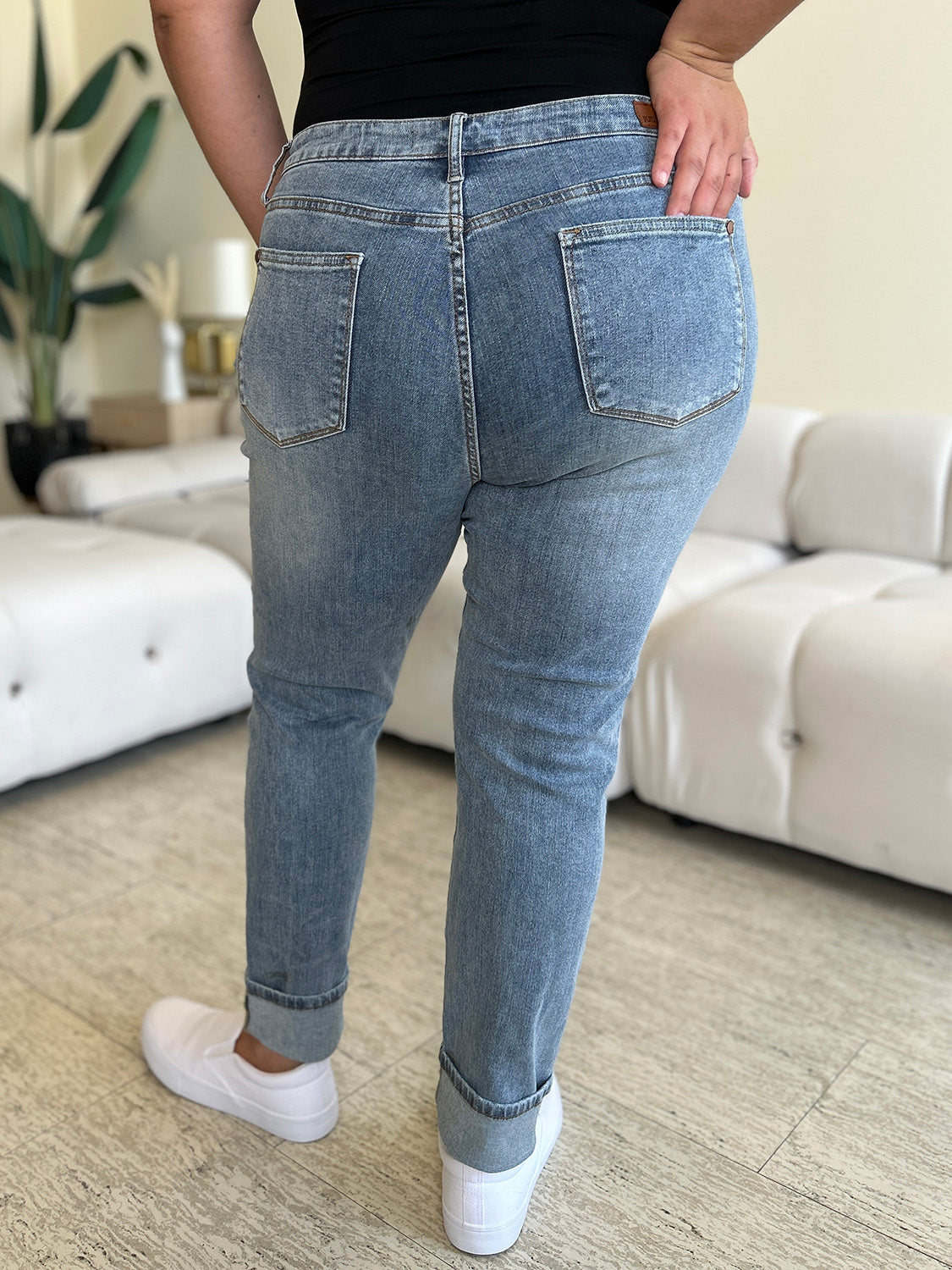 Judy Blue Full Size High Waist Cuff Hem Jeans - Judy Blue Jeans Boutique