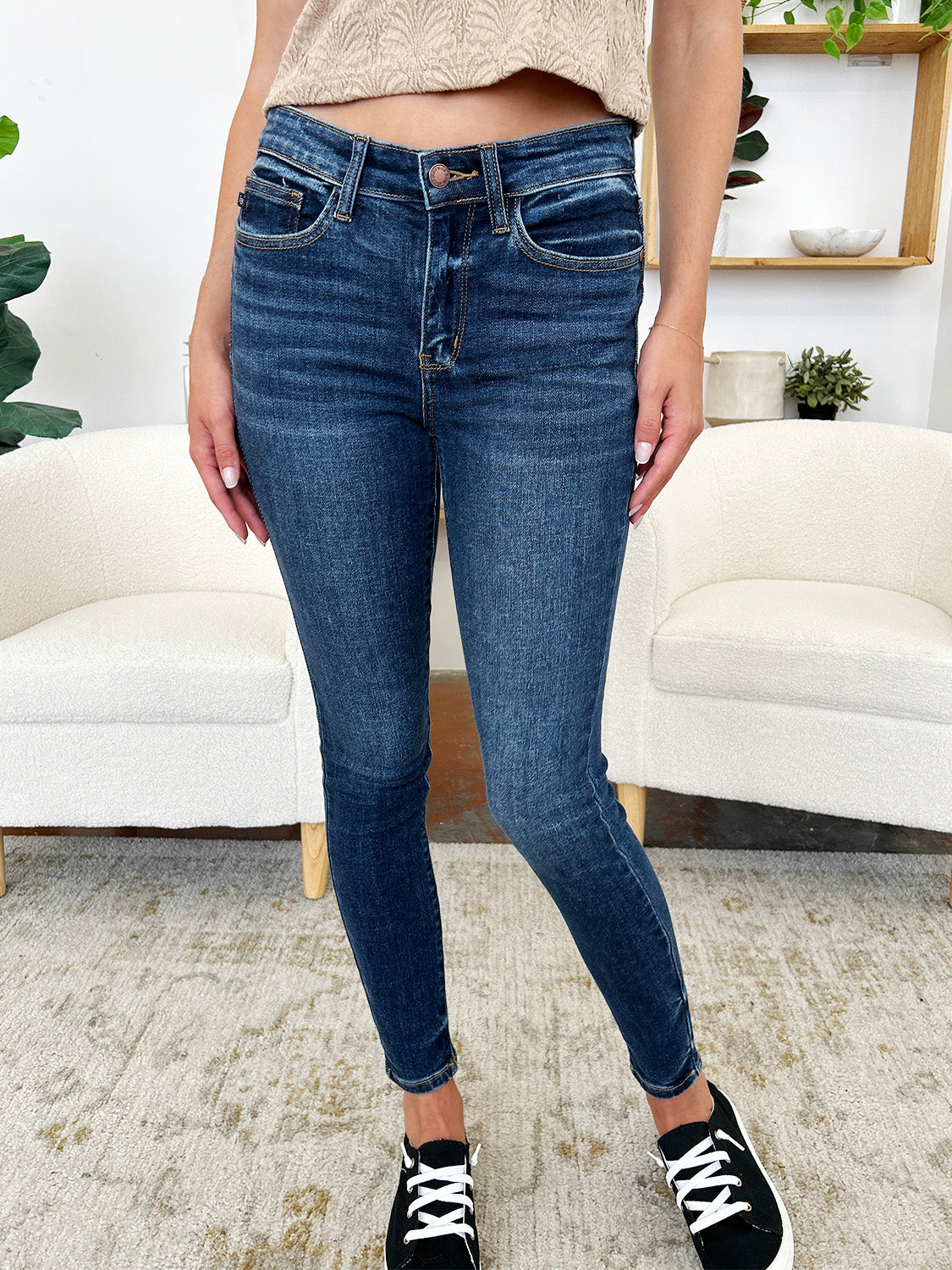 Judy Blue Full Size Classic Handsand Skinny Jeans - Judy Blue Jeans Boutique