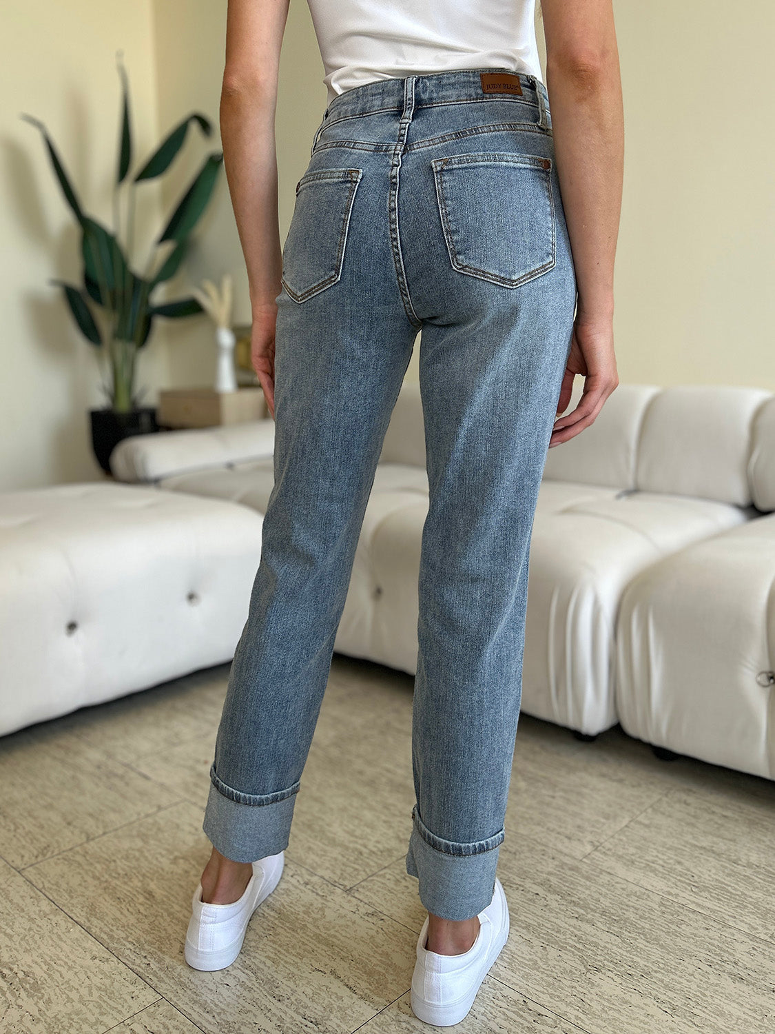 Judy Blue Full Size High Waist Cuff Hem Jeans - Judy Blue Jeans Boutique