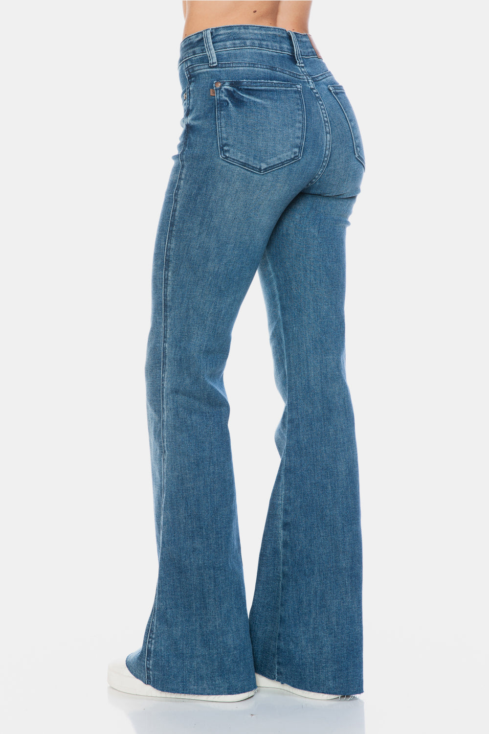 Judy Blue Full Size Tummy Control Cut Hem Flare Jeans - Judy Blue Jeans Boutique