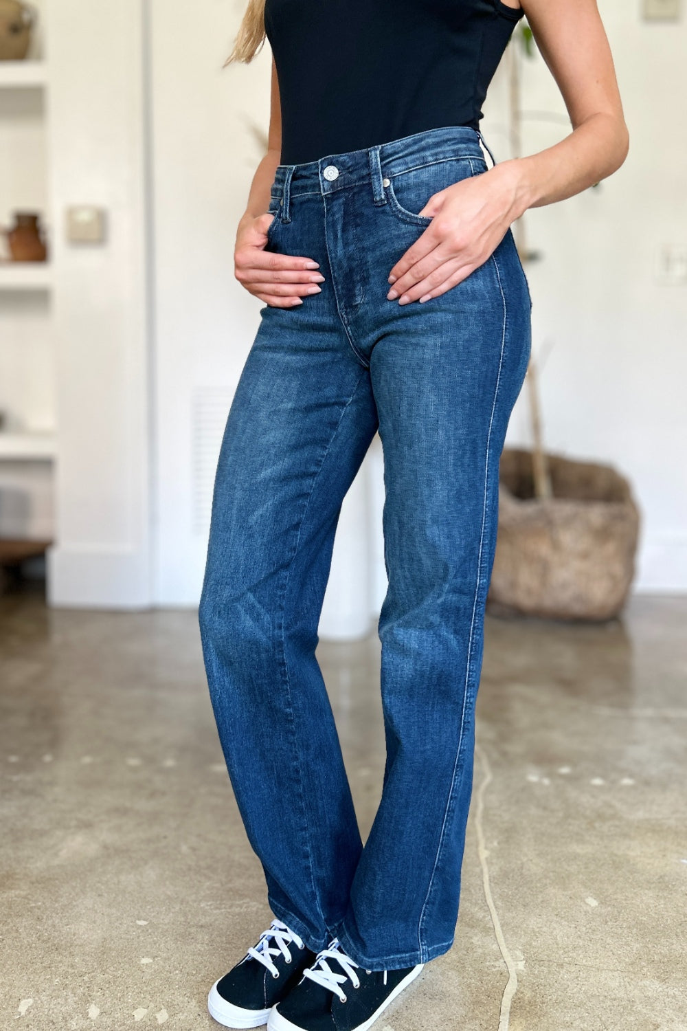 Judy Blue Full Size Tummy Control Straight Jeans - Judy Blue Jeans Boutique