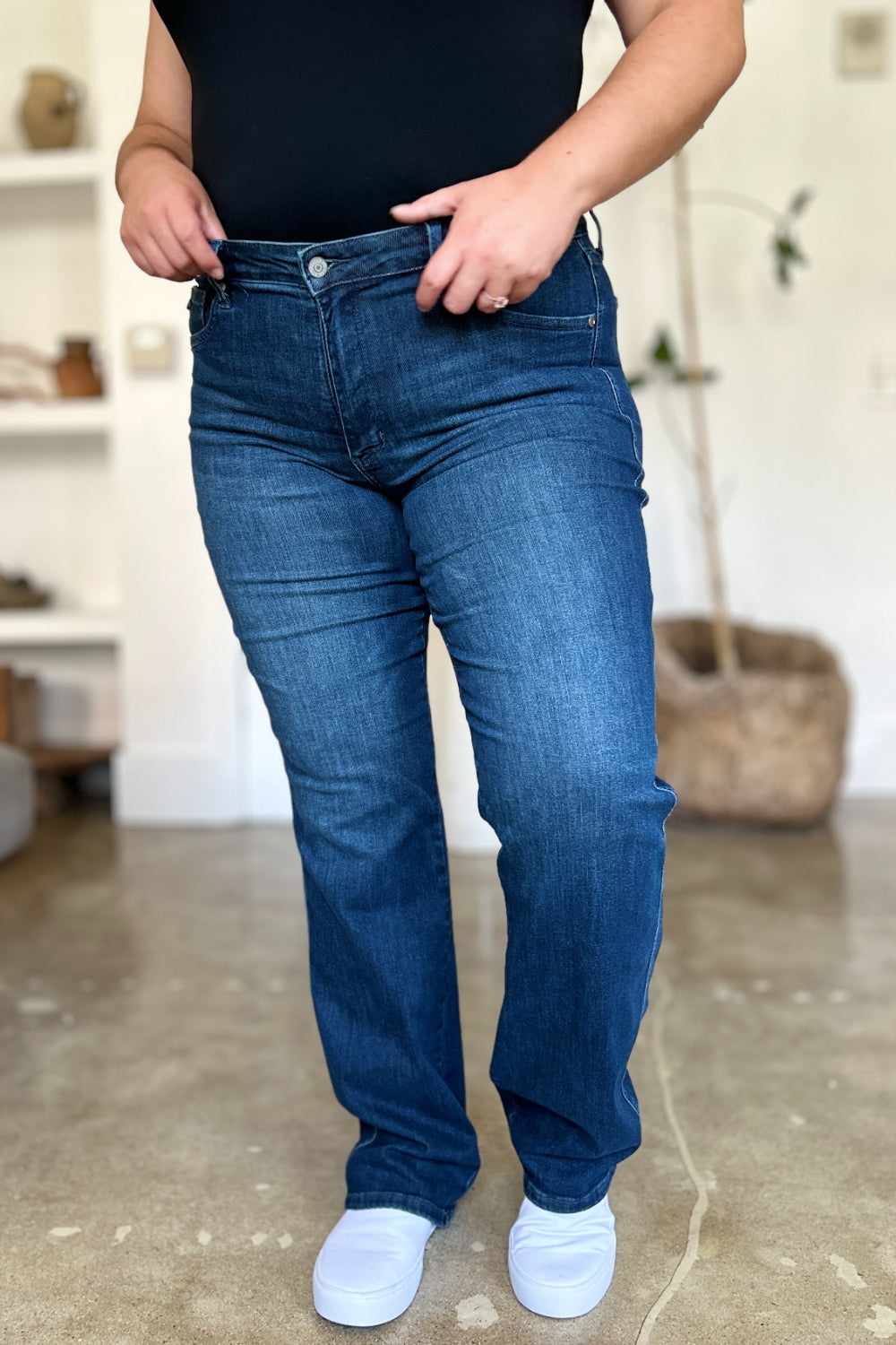 Judy Blue Full Size Tummy Control Straight Jeans - Judy Blue Jeans Boutique