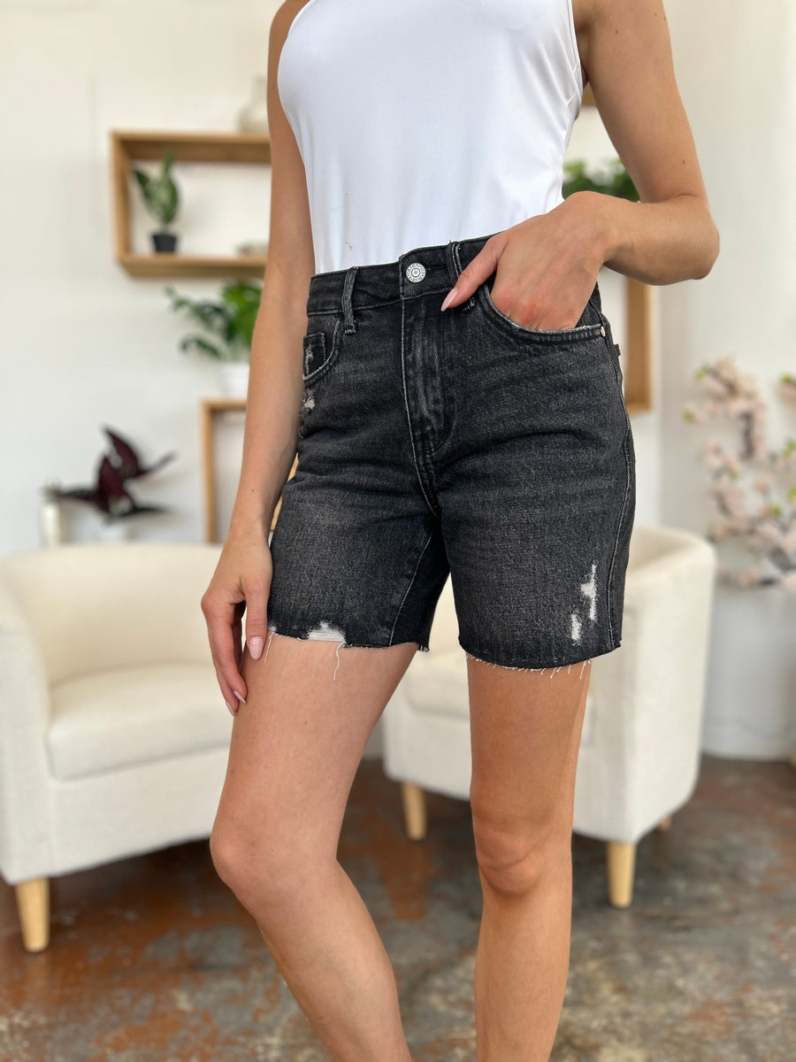 Judy Blue Full Size High Waist Rigid Magic Denim Shorts - Judy Blue Jeans Boutique