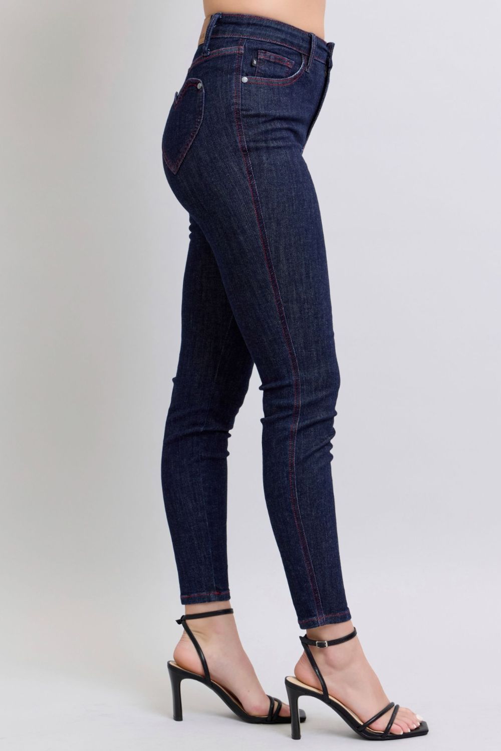 Judy Blue Full Size Heart Shaped Back Pockets Skinny Jeans - Judy Blue Jeans Boutique