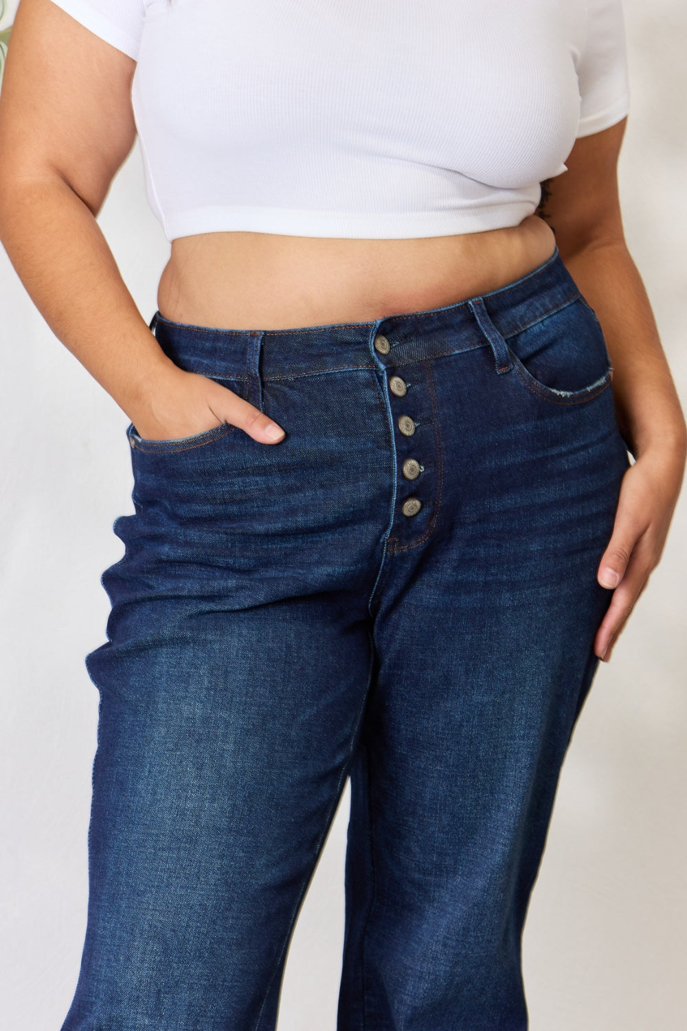 Judy Blue Full Size Button-Fly Straight Jeans - Judy Blue Jeans Boutique