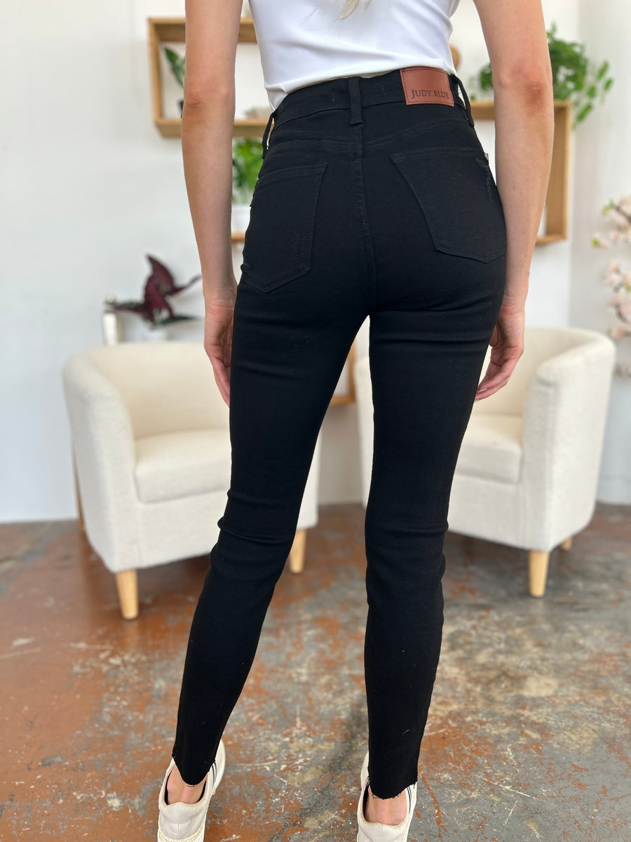 Judy Blue Full Size Distressed Tummy Control High Waist Skinny Jeans - Judy Blue Jeans Boutique