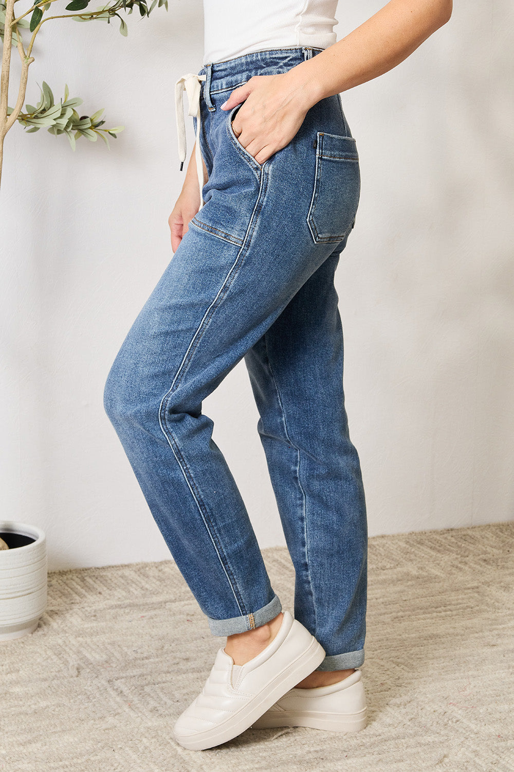 Judy Blue Full Size High Waist Drawstring Denim Jeans - Judy Blue Jeans Boutique