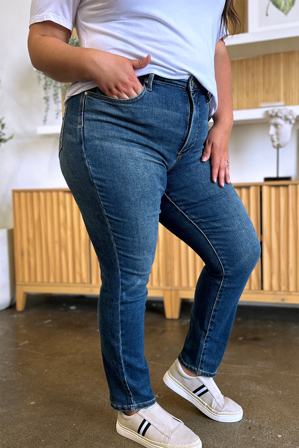 Judy Blue Full Size Tummy Control High Waist Slim Jeans - Judy Blue Jeans Boutique