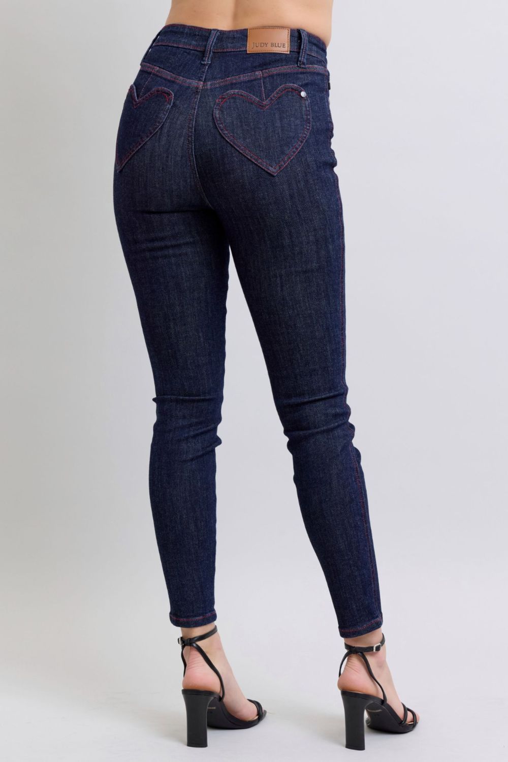 Judy Blue Full Size Heart Shaped Back Pockets Skinny Jeans - Judy Blue Jeans Boutique