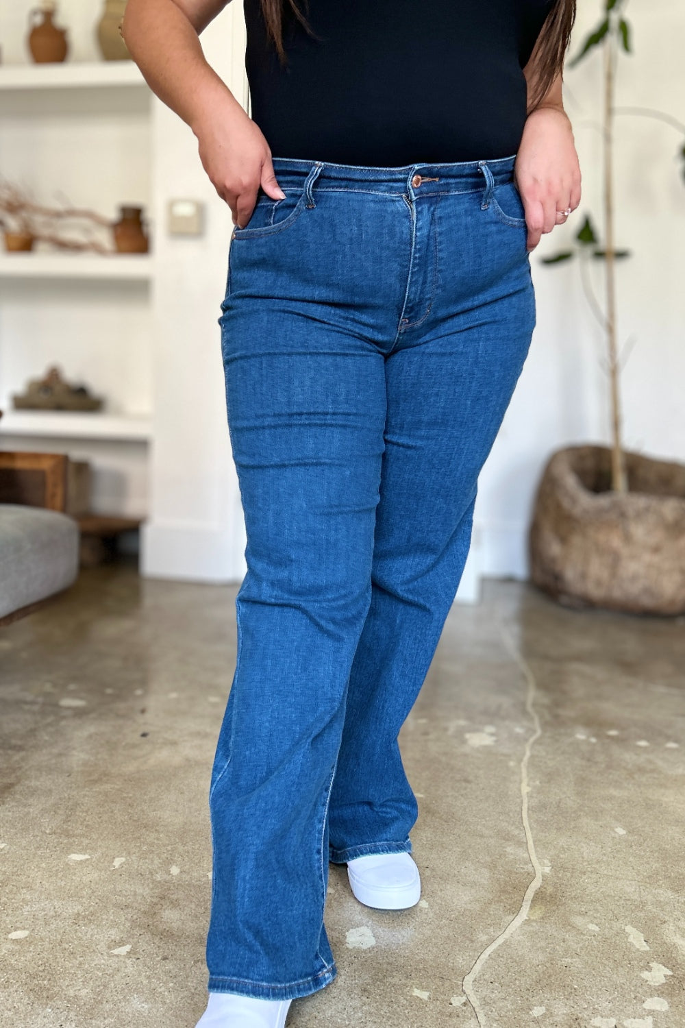 Judy Blue Full Size High Rise Straight Jeans - Judy Blue Jeans Boutique