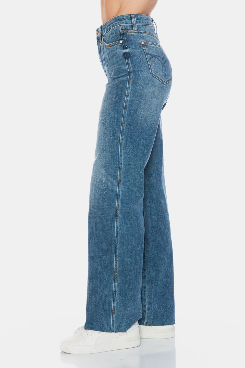 Judy Blue Full Size Tummy Control Cut Raw Hem Straight Jeans - Judy Blue Jeans Boutique