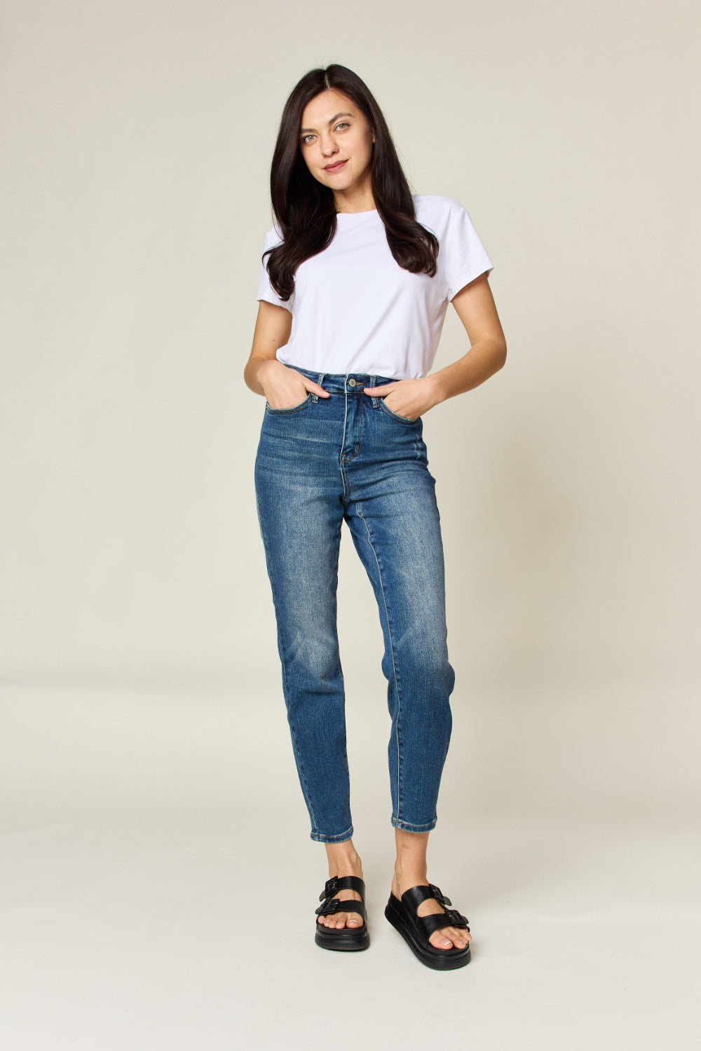 Judy Blue Full Size Tummy Control High Waist Slim Jeans - Judy Blue Jeans Boutique