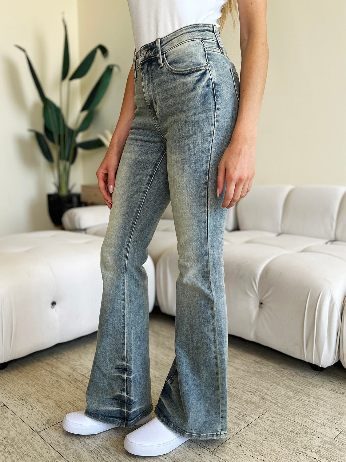 Judy Blue Full Size Mid Rise Flare Jeans - Judy Blue Jeans Boutique