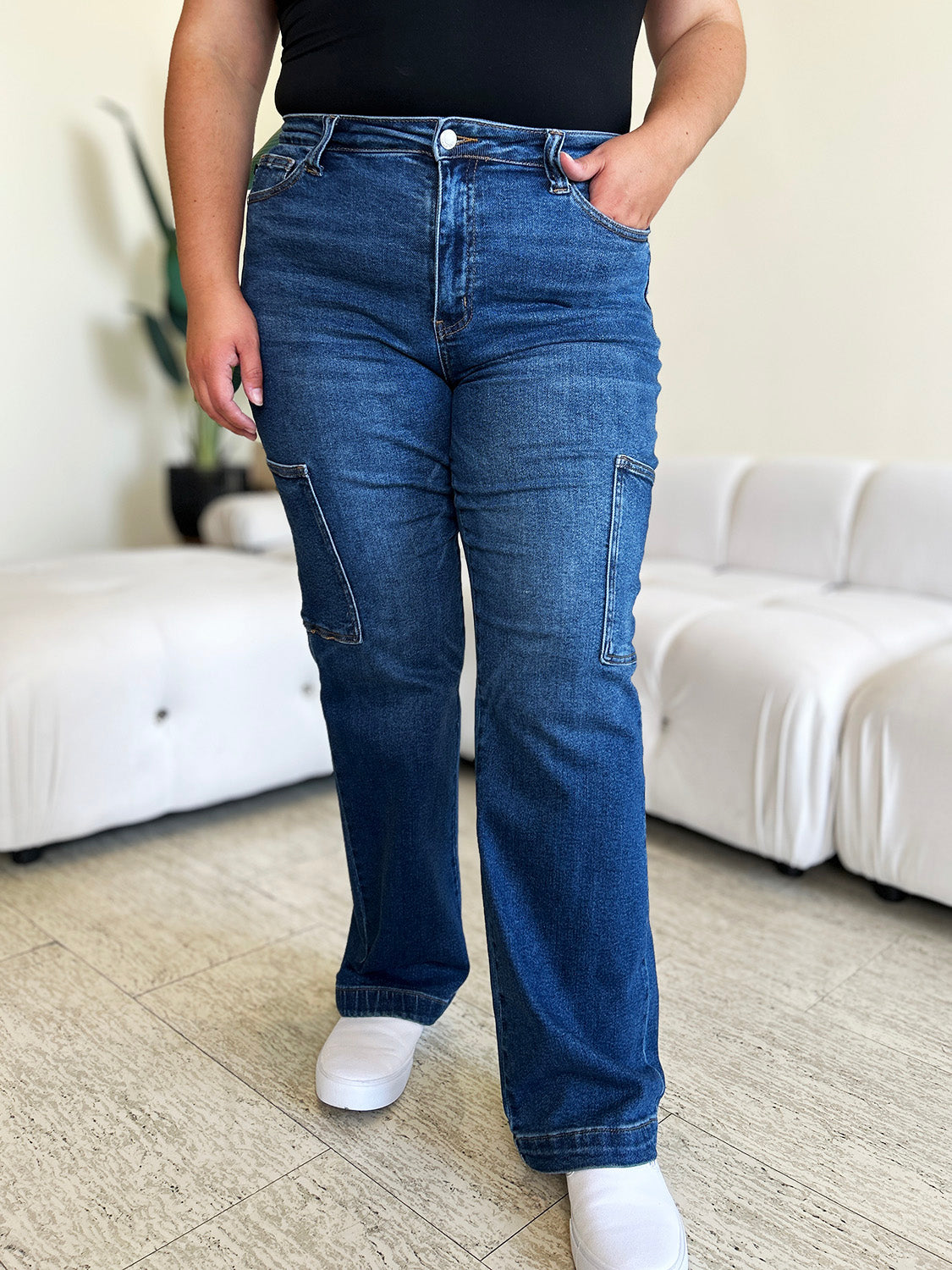 Judy Blue Full Size High Waist Cargo Jeans - Judy Blue Jeans Boutique