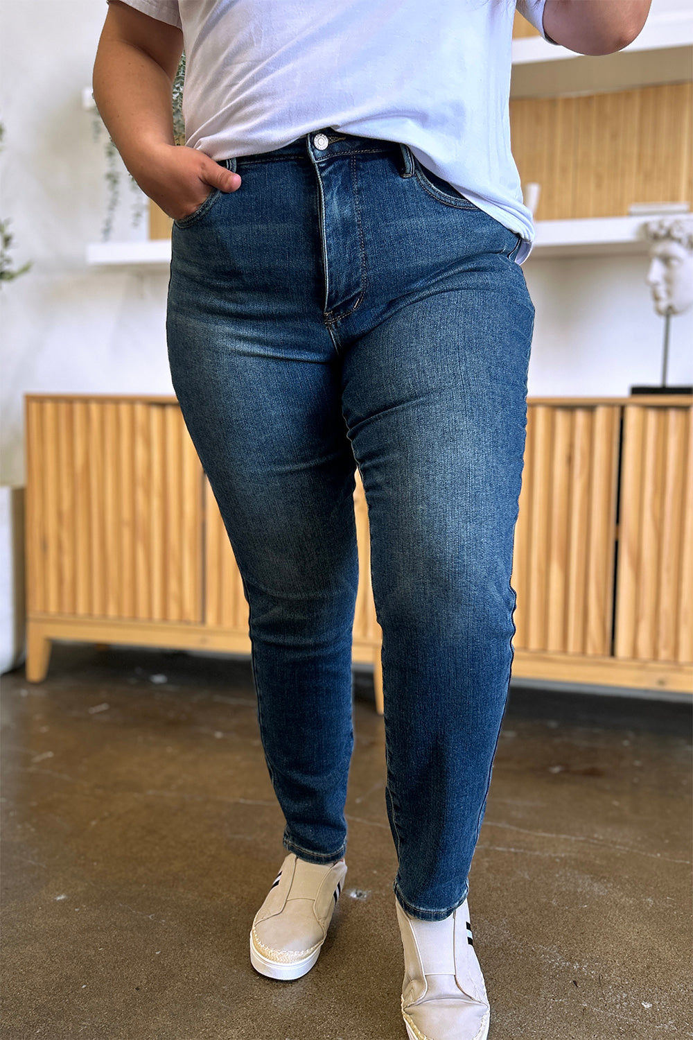 Judy Blue Full Size Tummy Control High Waist Slim Jeans - Judy Blue Jeans Boutique