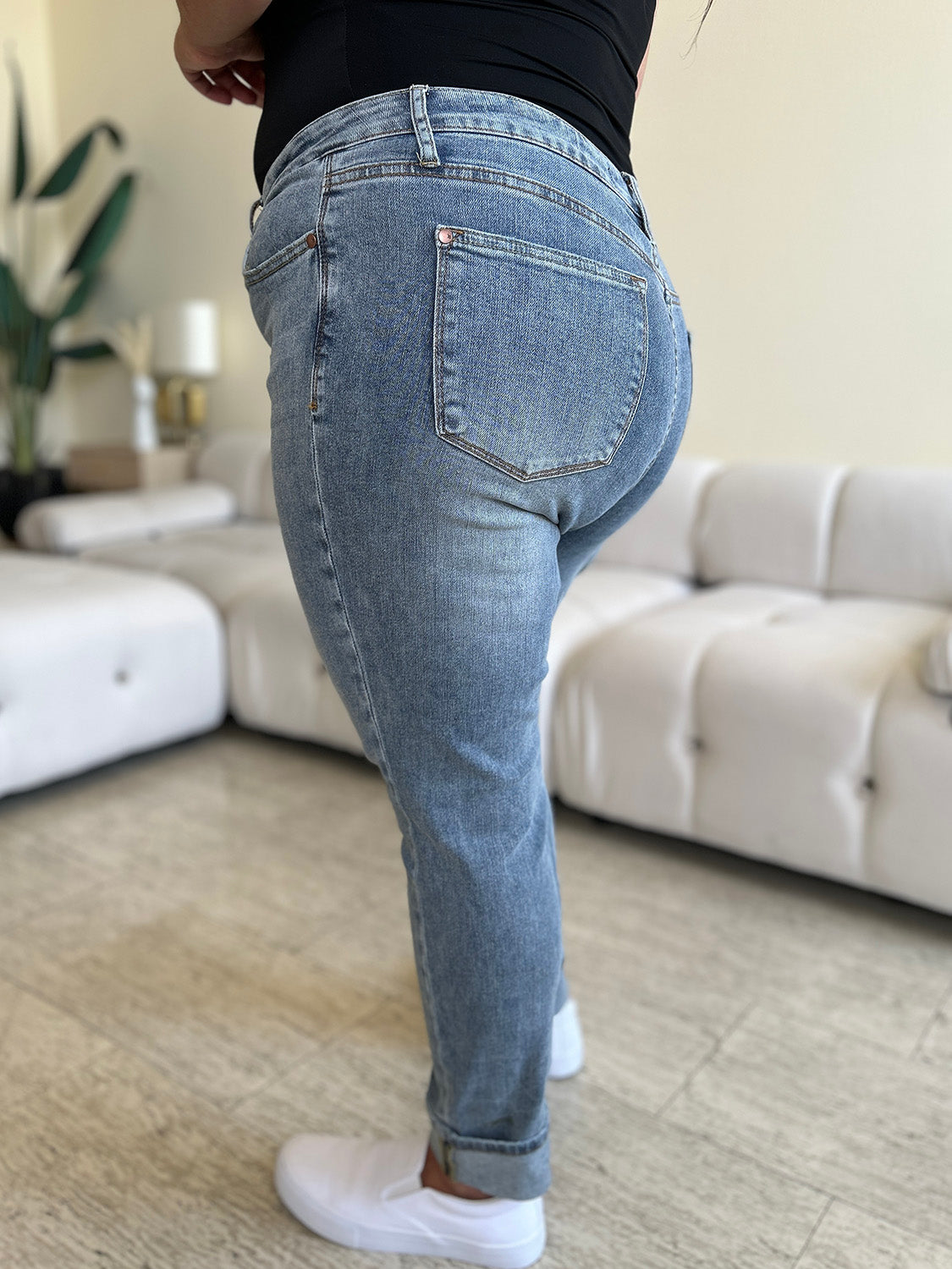 Judy Blue Full Size High Waist Cuff Hem Jeans - Judy Blue Jeans Boutique