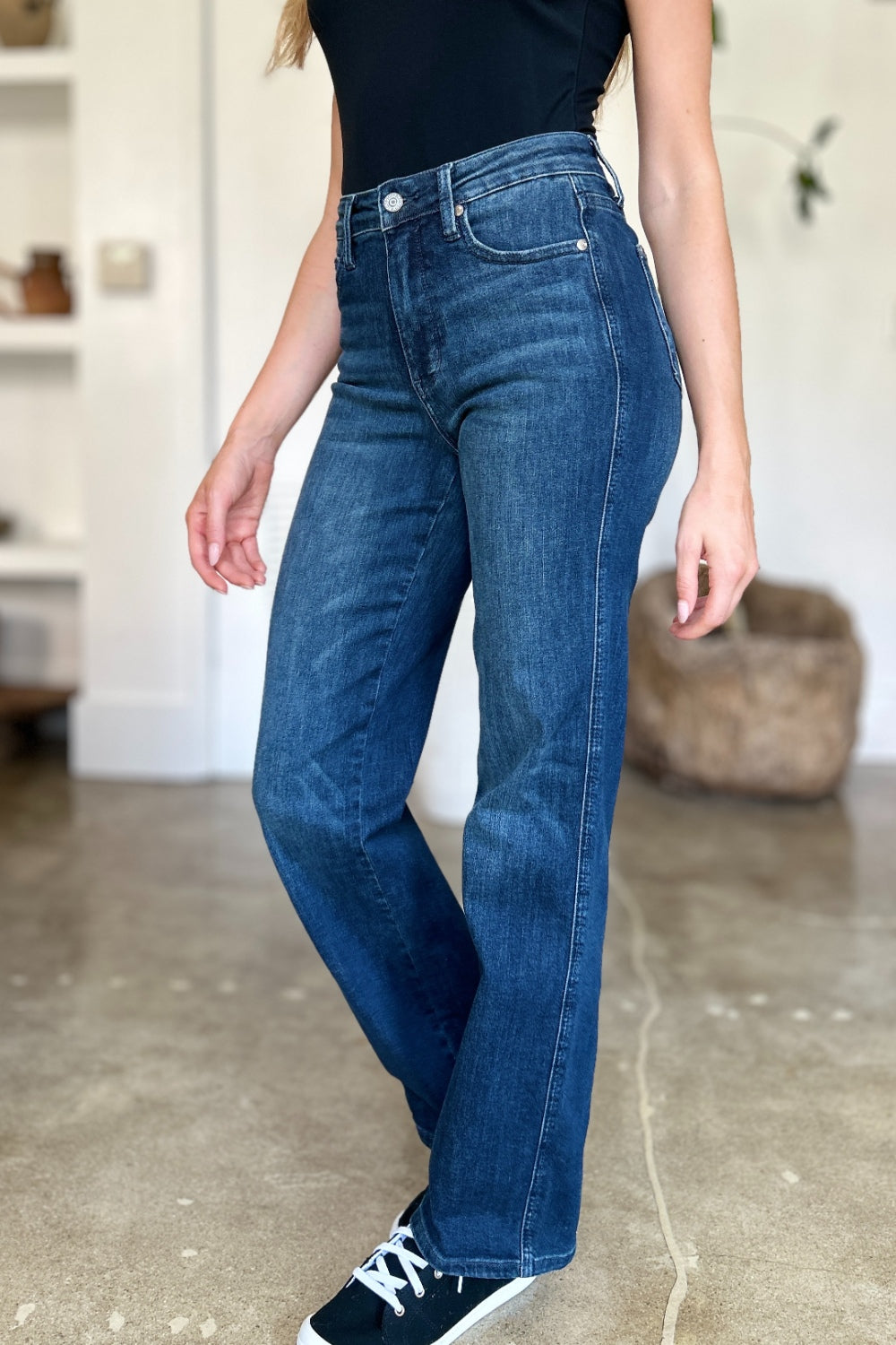 Judy Blue Full Size Tummy Control Straight Jeans - Judy Blue Jeans Boutique