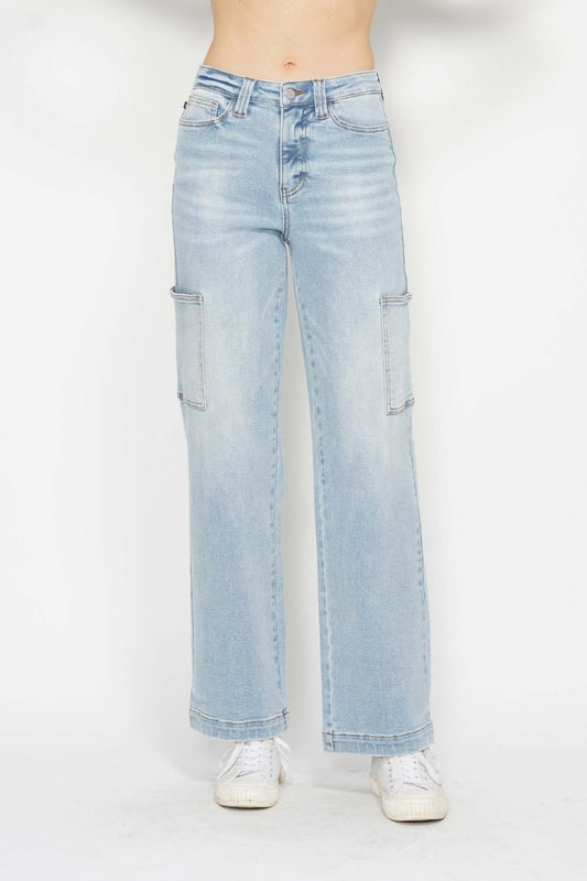 Judy Blue Full Size High Waist Straight Cargo Jeans - Judy Blue Jeans Boutique