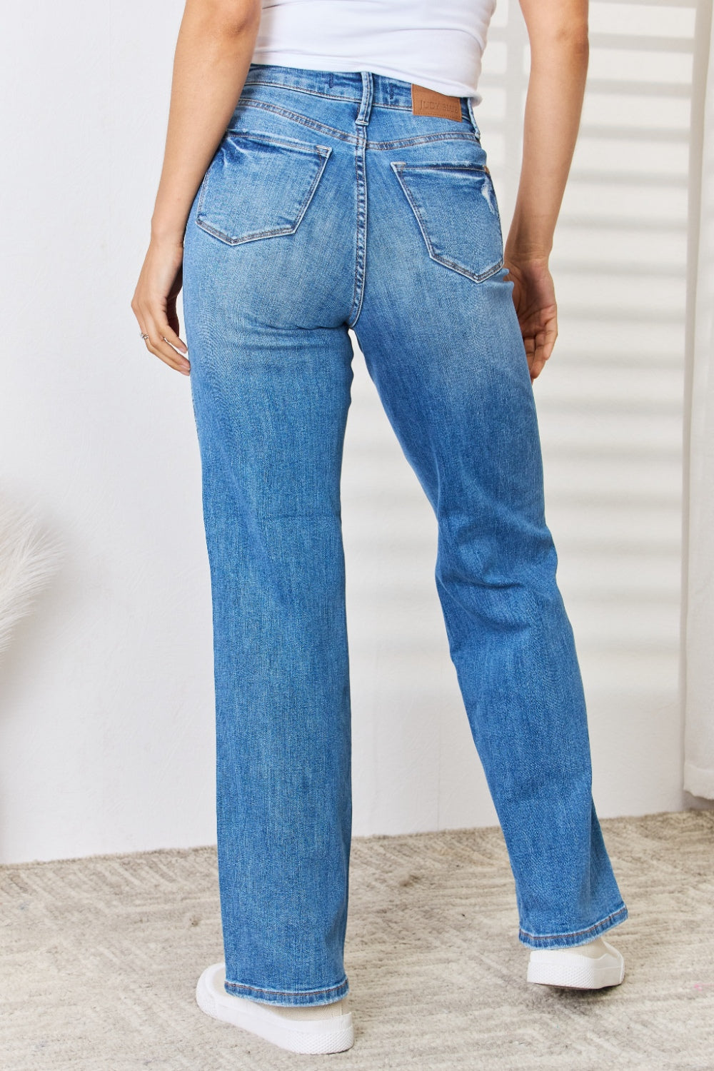 Judy Blue Full Size High Waist Distressed Straight-Leg Jeans - Judy Blue Jeans Boutique