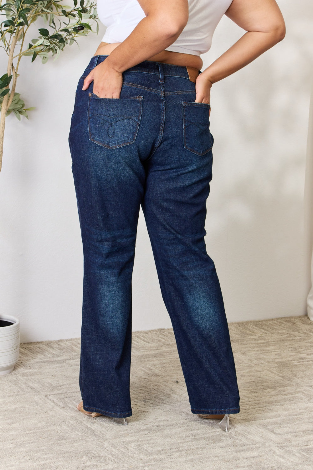 Judy Blue Full Size Button-Fly Straight Jeans - Judy Blue Jeans Boutique