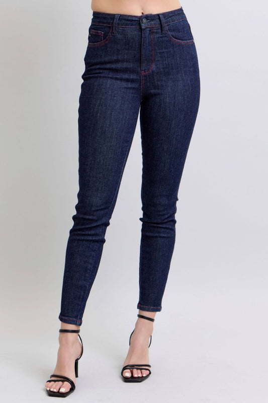 Judy Blue Full Size Heart Shaped Back Pockets Skinny Jeans - Judy Blue Jeans Boutique