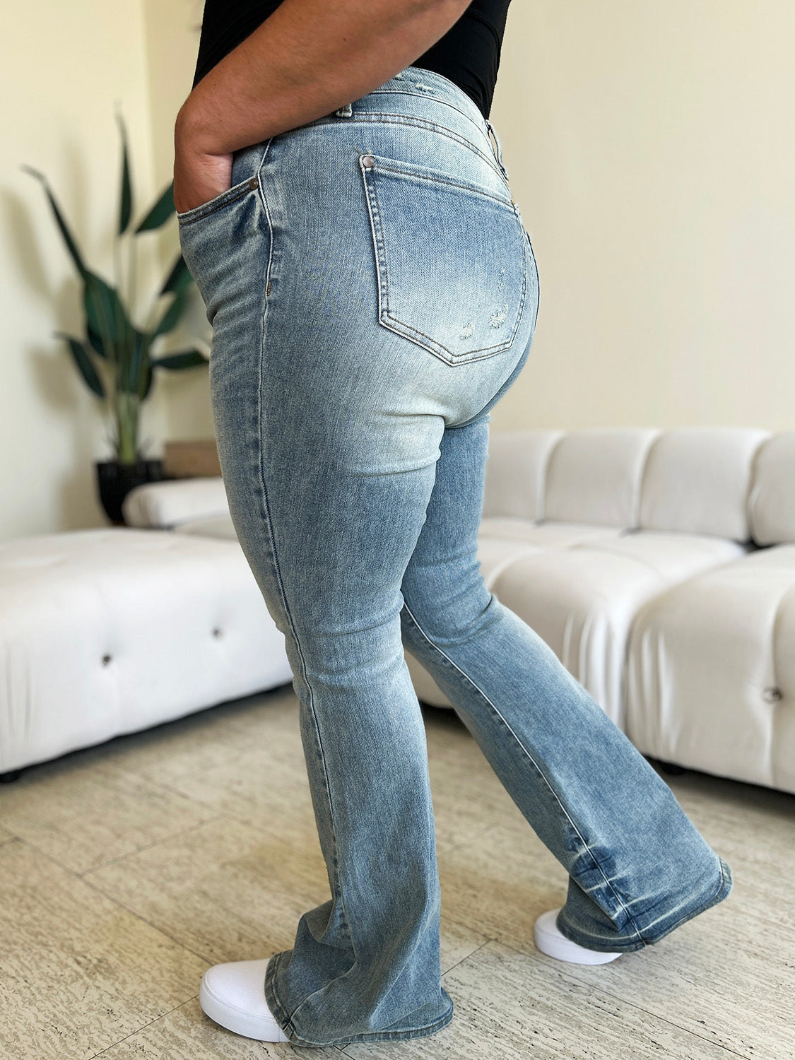 Judy Blue Full Size Mid Rise Flare Jeans - Judy Blue Jeans Boutique