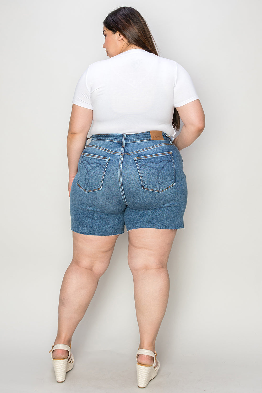 Judy Blue Full Size High Waist Slim Denim Shorts - Judy Blue Jeans Boutique