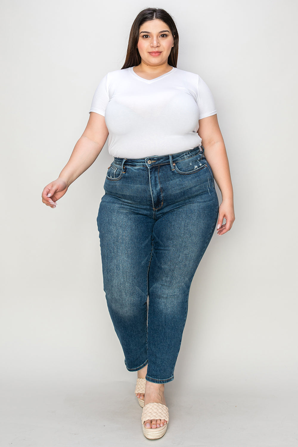 Judy Blue Full Size Tummy Control High Waist Slim Jeans - Judy Blue Jeans Boutique