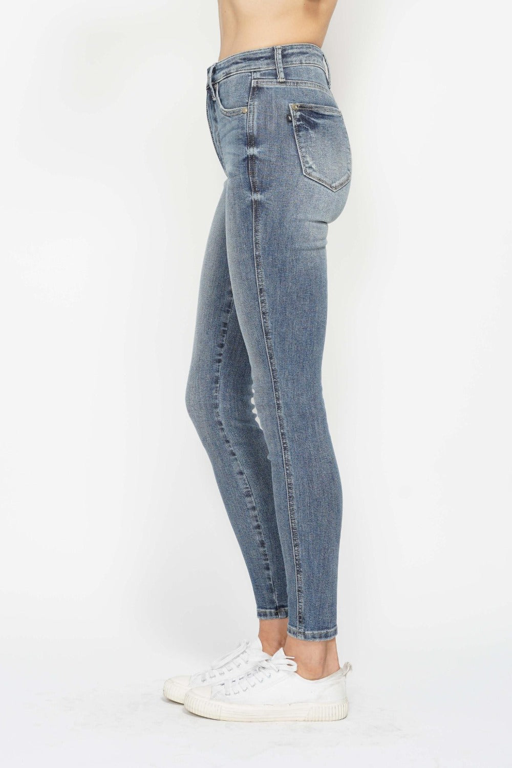 Judy Blue Full Size Tummy Control Contrast Wash Skinny Jeans - Judy Blue Jeans Boutique