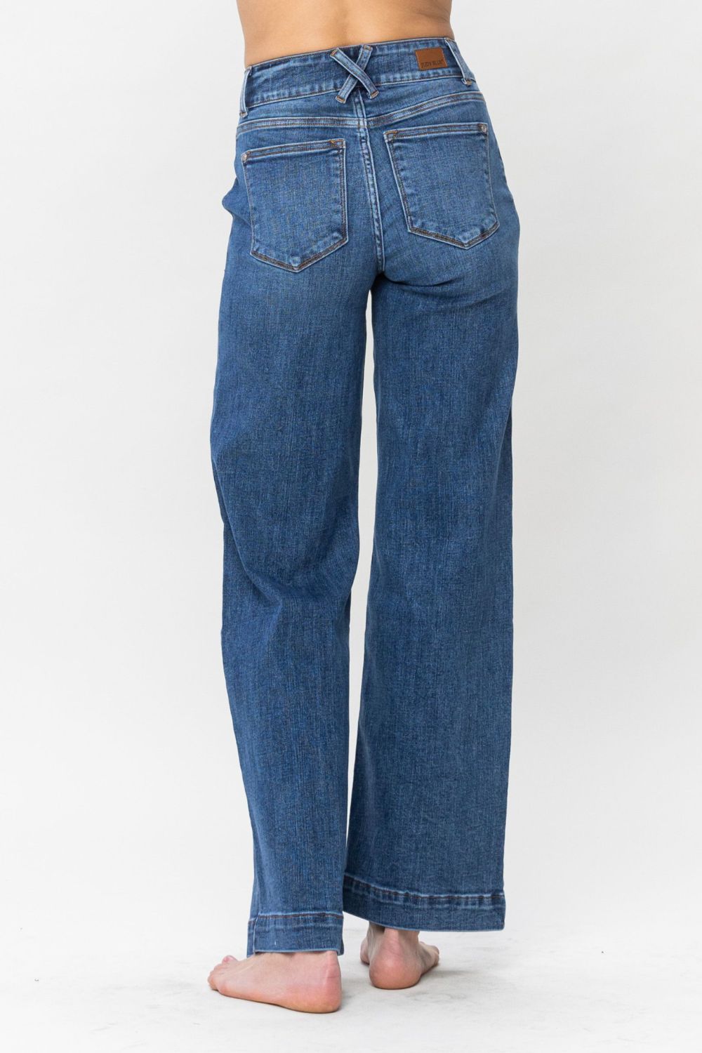 Judy Blue Full Size Double Button Wide Leg Jeans - Judy Blue Jeans Boutique