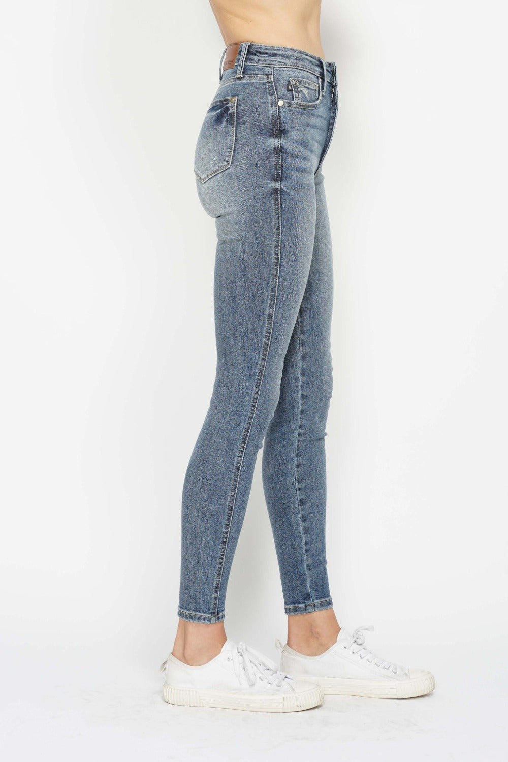 Judy Blue Full Size Tummy Control Contrast Wash Skinny Jeans - Judy Blue Jeans Boutique