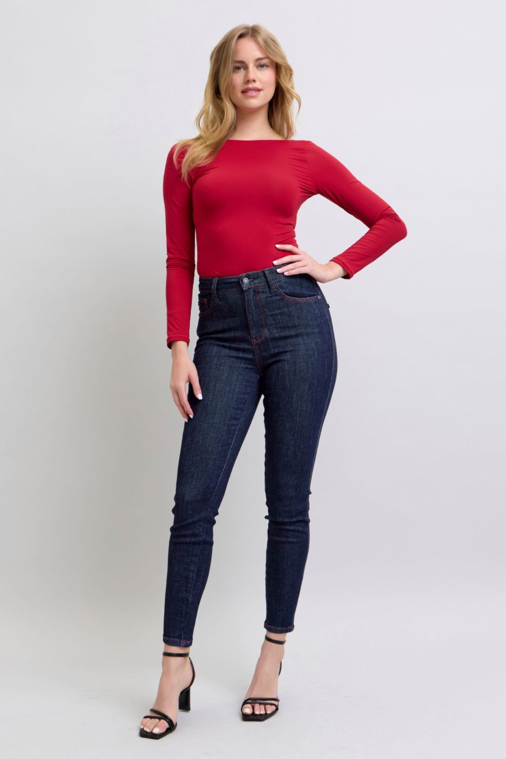 Judy Blue Full Size Heart Shaped Back Pockets Skinny Jeans - Judy Blue Jeans Boutique