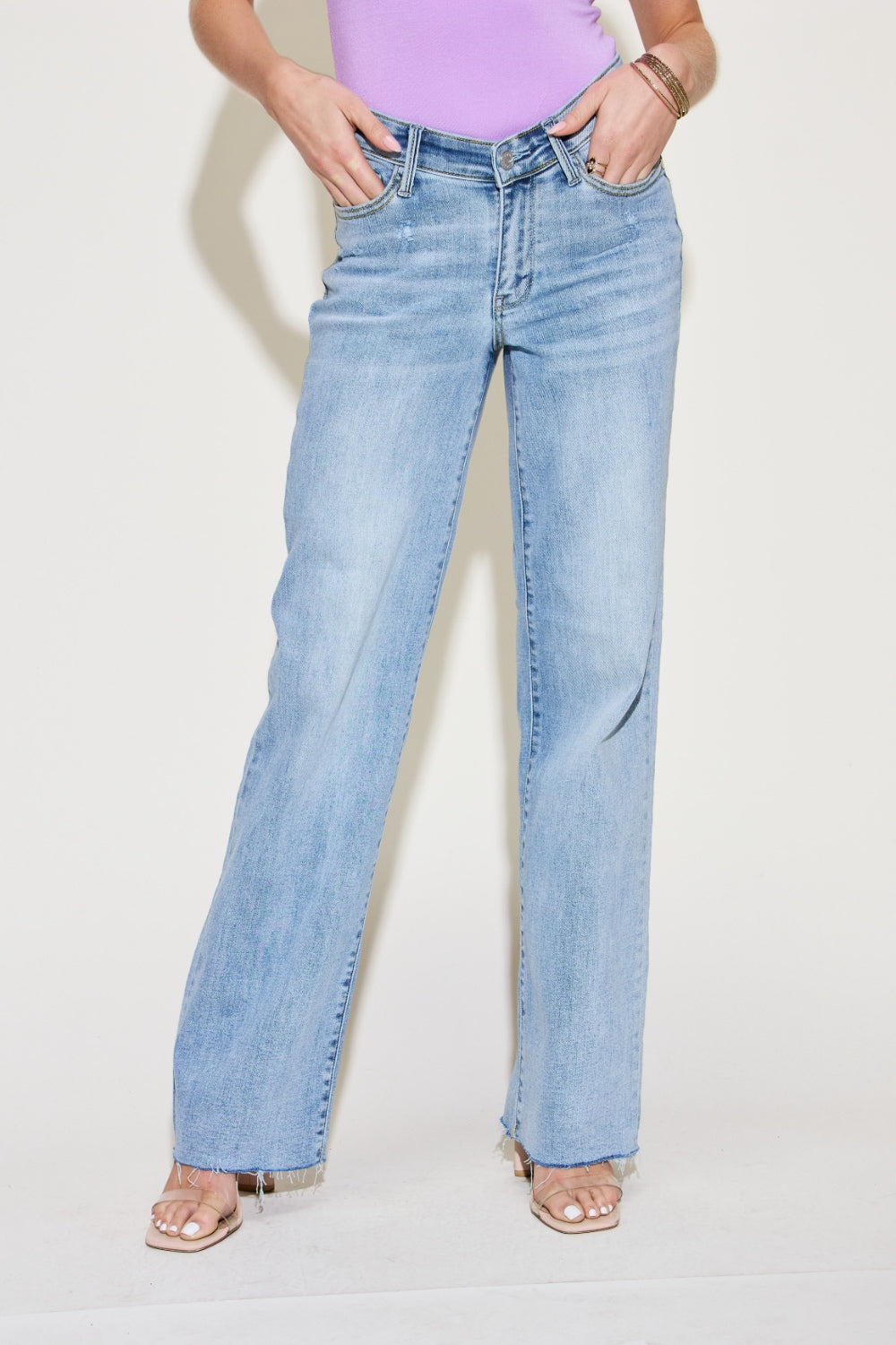 Judy Blue Full Size V Front Waistband Straight Jeans - Judy Blue Jeans Boutique