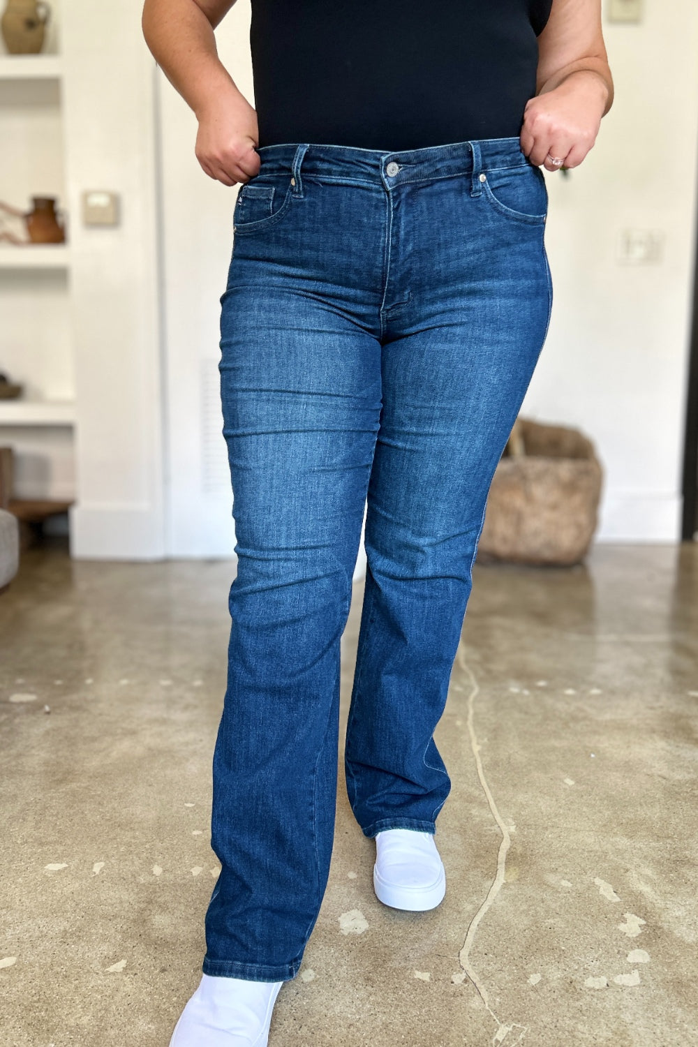 Judy Blue Full Size Tummy Control Straight Jeans - Judy Blue Jeans Boutique