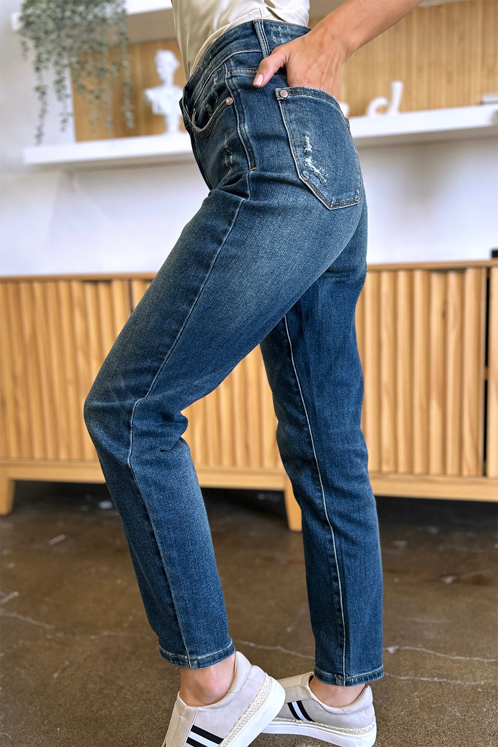 Judy Blue Full Size Tummy Control High Waist Slim Jeans - Judy Blue Jeans Boutique