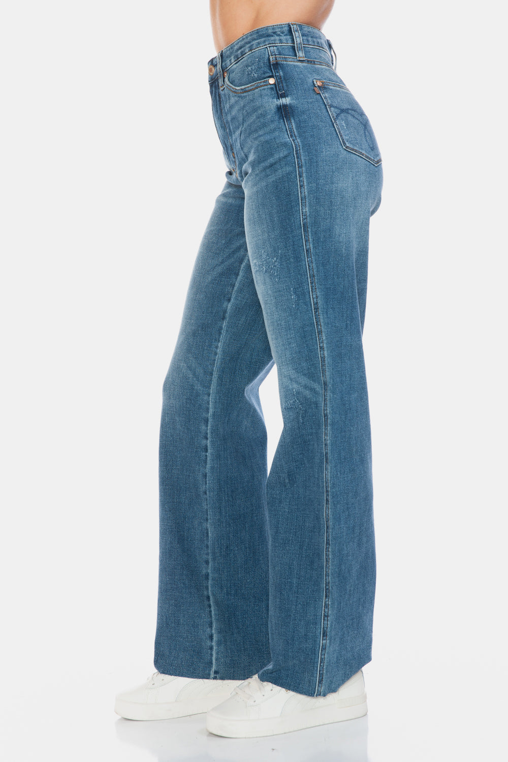 Judy Blue Full Size Tummy Control Cut Raw Hem Straight Jeans - Judy Blue Jeans Boutique