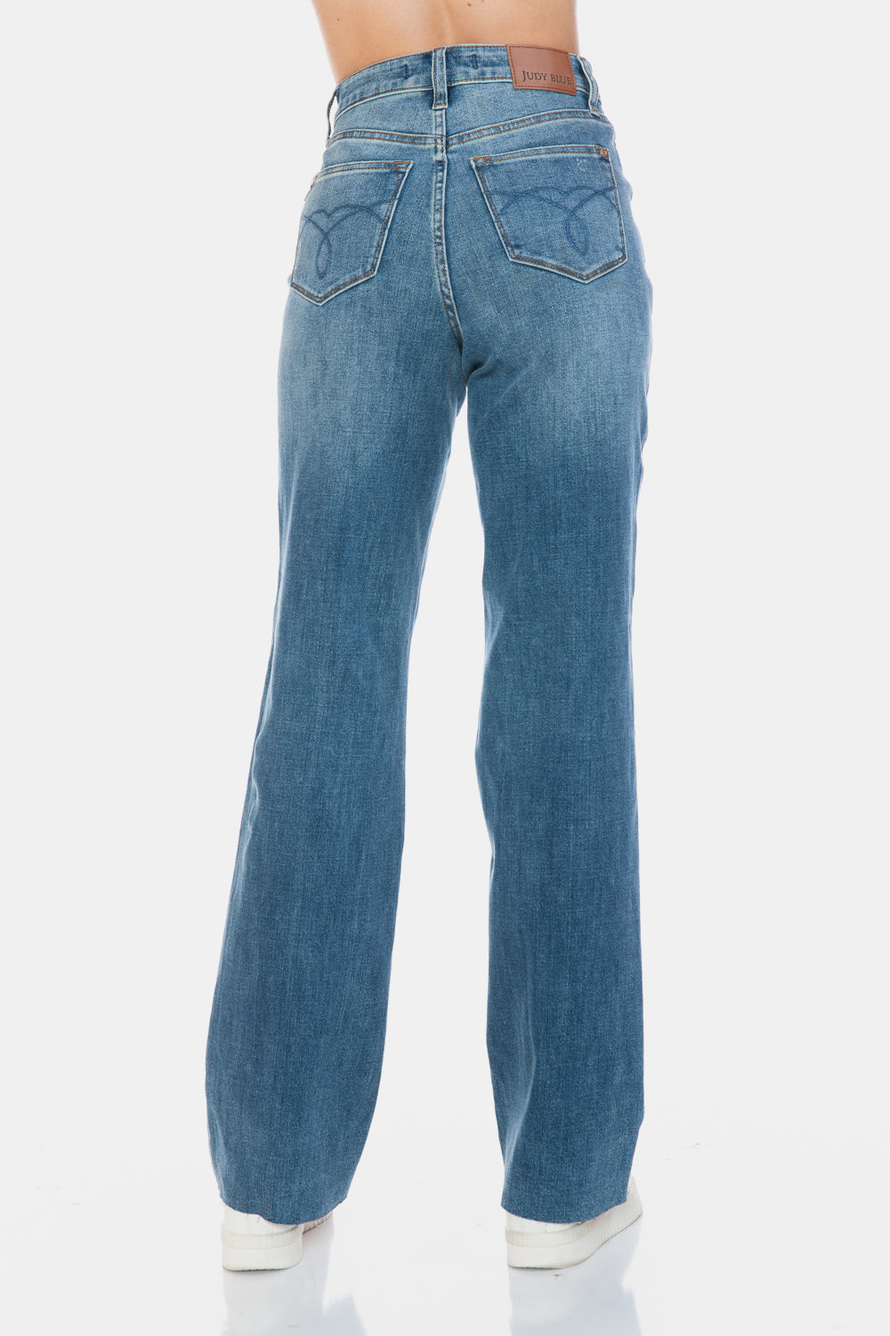 Judy Blue Full Size Tummy Control Cut Raw Hem Straight Jeans - Judy Blue Jeans Boutique