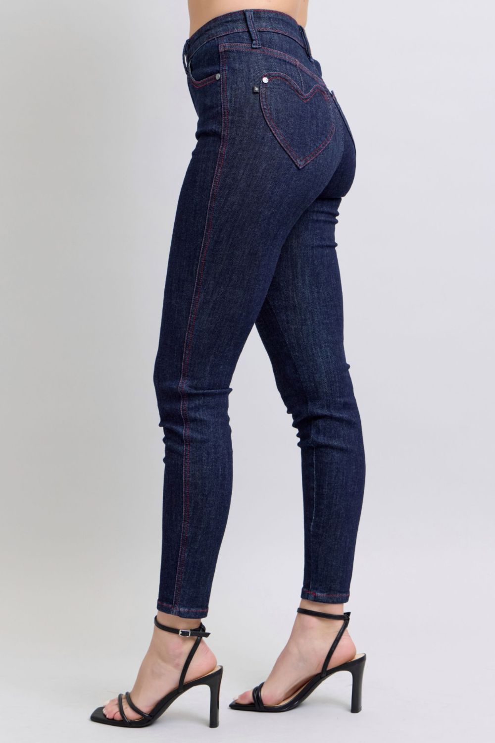 Judy Blue Full Size Heart Shaped Back Pockets Skinny Jeans - Judy Blue Jeans Boutique