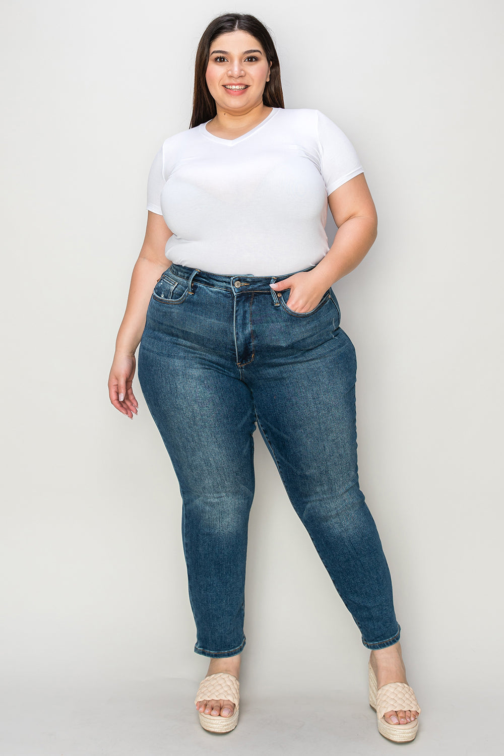 Judy Blue Full Size Tummy Control High Waist Slim Jeans - Judy Blue Jeans Boutique