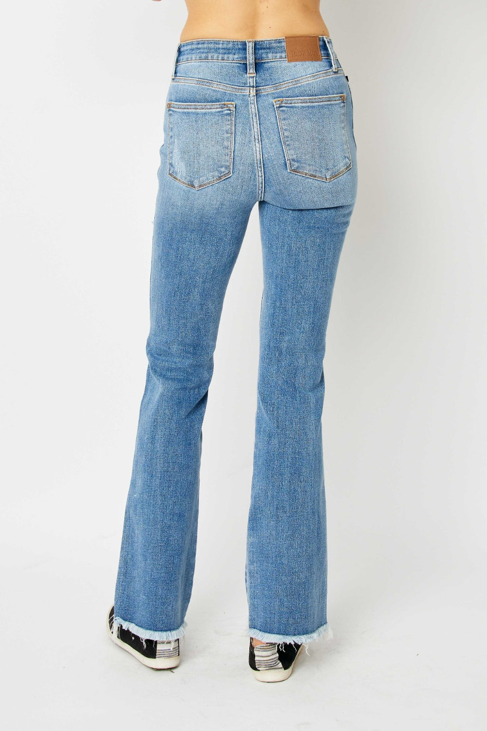 Judy Blue Full Size Distressed Raw Hem Bootcut Jeans - Judy Blue Jeans Boutique