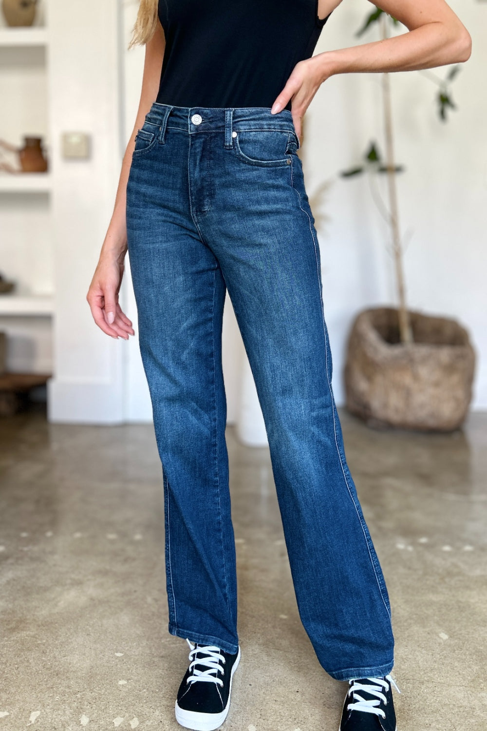 Judy Blue Full Size Tummy Control Straight Jeans - Judy Blue Jeans Boutique